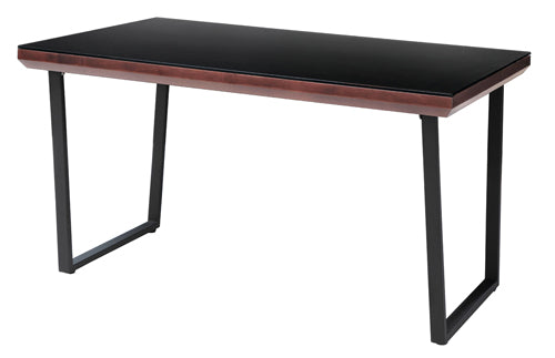 ダイニングテーブル 4人用 モダン おしゃれ 北欧 135×80cm ガラス 天板 シンプル スタイリッシュ スチール脚 白 ホワイト 黒 ブラック (テーブル以外別売) 【納期B】【lic-akg-010】