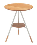 サイドテーブル おしゃれ リビングテーブル 棚 円形 丸型 ダイニング サブテーブル ミニテーブル 木目柄 インテリア 北欧 ナチュラル カフェ風 モダン 【納期B】【lic-akg-025】