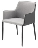 ダイニングチェア 単品 椅子 おしゃれ 北欧 肘掛け ひじ シンプル ブルー 青 グレー バイカラー 完成品 ファブリック 布地 布張り 貼り モダン アート デザイン 【納期B】【lic-akg-051】