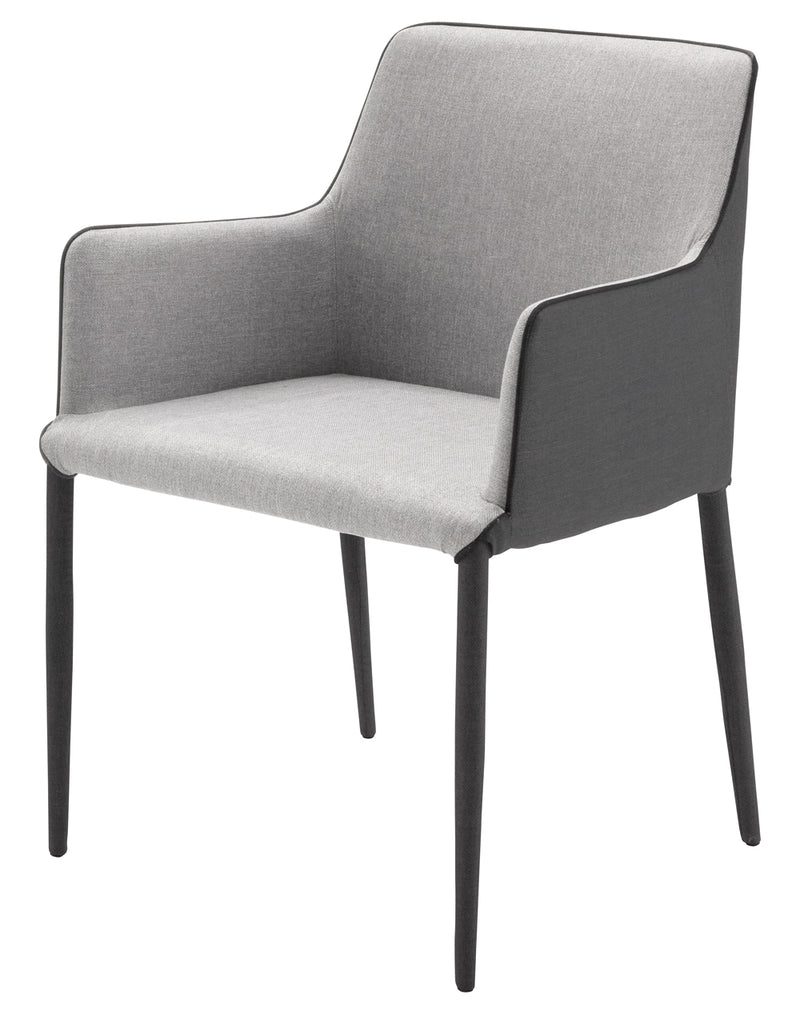 ダイニングチェア 単品 椅子 おしゃれ 北欧 肘掛け ひじ シンプル ブルー 青 グレー バイカラー 完成品 ファブリック 布地 布張り 貼り モダン アート デザイン 【納期B】【lic-akg-051】