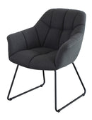 ダイニングチェア 単品 おしゃれ デザイン モダン スタイリッシュ アート 脚 曲線 芸術的 インテリア 椅子 イス グレー シック ひじ付き 厚み リビング 【納期B】【lic-akg-056】