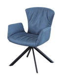 ダイニングチェア 回転式 椅子 イス モダン おしゃれ 北欧 スタイリッシュ ブルー 青 グレー 肘掛け ひじ付き アート 回転チェアー 【納期B】【lic-akg-057】