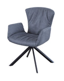 ダイニングチェア 回転式 椅子 イス モダン おしゃれ 北欧 スタイリッシュ ブルー 青 グレー 肘掛け ひじ付き アート 回転チェアー 【納期B】【lic-akg-057】