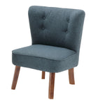 リビングチェア 椅子 低い ローチェア 背もたれ 肘なし 厚み クッション性 リビング チェアー グレー ブルー 青 色 カラー 北欧 おしゃれ モダン 脚 木製 【納期B】【lic-akg-065】