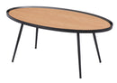リビングテーブル センターテーブル ローテーブル 楕円形 丸型 おしゃれ モダン 北欧 スタイリッシュ 木目 天板 スチール脚 黒 ブラック 【納期B】【lic-akg-067】