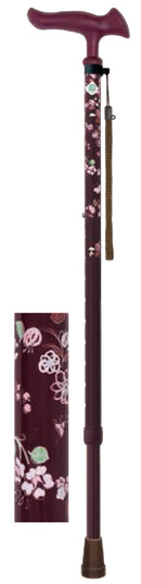 杖 ステッキ 伸縮 花柄 おしゃれ デザイン 握りやすい 安定感 介護 歩行 補助 敬老の日 介護用品 歩行サポート 【納期A】【lic-fjh-0010】