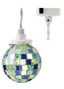 ペンダントライト LED 照明器具 おしゃれ 天井照明 ガラス モザイクタイル 球体 かわいい 昭和レトロ モダン 大正ロマン 浪漫 ボール球 ワンタッチ 取り付け簡単 【納期B】【lic-ksm-0002】