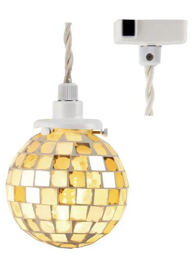 ペンダントライト LED 照明器具 おしゃれ 天井照明 ガラス モザイクタイル 球体 かわいい 昭和レトロ モダン 大正ロマン 浪漫 ボール球 ワンタッチ 取り付け簡単 【納期B】【lic-ksm-0002】
