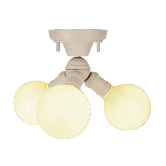 シーリングライト LED インダストリアル 3灯 おしゃれ レトロ 大型 電球 大きめ サイズ シンプル 天井照明 器具 ワンタッチ 取り付け 簡単 黒 ブラック グレー 【納期B】【lic-ksm-0011】