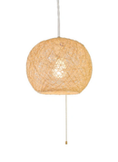 ペンダントライト 照明器具 おしゃれ 天井照明 普通電球 アバカ 麻 和風 昭和レトロ モダン 大正ロマン 浪漫 シェード ワンタッチ 取り付け簡単 ナチュラル 球体 【納期B】【lic-ksm-0017】