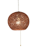 ペンダントライト 照明器具 おしゃれ 天井照明 普通電球 アバカ 麻 和風 昭和レトロ モダン 大正ロマン 浪漫 シェード ワンタッチ 取り付け簡単 ナチュラル 球体 【納期B】【lic-ksm-0017】