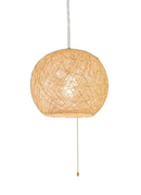 ペンダントライト LED電球 照明器具 おしゃれ 天井照明 アバカ 麻 和風 昭和レトロ モダン 大正ロマン 浪漫 シェード ワンタッチ 取り付け簡単 ナチュラル 球体 【納期B】【lic-ksm-0018】