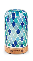 アロマディフューザー LEDライト 照明 電球 間接照明 モザイクガラス シェード 昭和 レトロ モダン おしゃれ 大正浪漫 浪漫 寝室 デスク 超音波 振動 ミスト噴射 【納期B】【lic-ksm-0033】