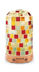 アロマディフューザー LEDライト 照明 電球 間接照明 モザイクガラス シェード 昭和 レトロ モダン おしゃれ 大正浪漫 浪漫 寝室 デスク 超音波 振動 ミスト噴射 【納期B】【lic-ksm-0033】