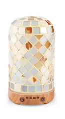 アロマディフューザー LEDライト 照明 電球 間接照明 モザイクガラス シェード 昭和 レトロ モダン おしゃれ 大正浪漫 浪漫 寝室 デスク 超音波 振動 ミスト噴射 【納期B】【lic-ksm-0033】