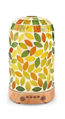 アロマディフューザー LEDライト 照明 電球 間接照明 モザイクガラス シェード 昭和 レトロ モダン おしゃれ 大正浪漫 浪漫 寝室 デスク 超音波 振動 ミスト噴射 【納期B】【lic-ksm-0033】