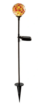 ソーラーライト 屋外 防水 庭 ガーデンライト ガーデニング 差し込み 地面 地中 モザイクガラス タイル 園芸 玄関 駐車場 ガレージ LED 充電式 モダン レトロ 【納期B】【lic-ksm-0039】