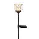 ソーラーライト 屋外 防水 庭 ガーデンライト ガーデニング 差し込み 地面 クラックガラス 園芸 玄関 駐車場 ガレージ LED 充電式 モダン レトロ 高さ調節 調整 【納期B】【lic-ksm-0040】