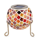 ソーラーライト 屋外 防水 庭 ガーデンライト LED 充電池 おしゃれ レトロ 昭和 玄関 階段 駐車場 地面 ガレージ ガラスタイル モザイク タイル 屋上 ベランダ 【納期B】【lic-ksm-0041】