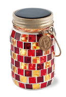 ガーデンライト モザイクタイル ガラス 瓶 ソーラー LED おしゃれ 照明 庭 ガーデニング 置き型 吊り下げ 【納期B】【lic-ksm-kl-10352】