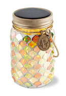 ガーデンライト モザイクタイル ガラス 瓶 ソーラー LED おしゃれ 照明 庭 ガーデニング 置き型 吊り下げ 【納期B】【lic-ksm-kl-10352】