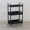 キッチンワゴン 収納ワゴン ラック キャスター付き 3段 台所 リビング サニタリー ガレージ 車庫 倉庫 シンプル おしゃれ 白 ホワイト 黒 ブラック 【納期B】【lic-nit-0006】