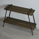 ラック 2段 収納ラック 棚 おしゃれ 台形 北欧 カフェ風 インテリア ナチュラル カントリー アメリカン アイアン 脚 シンプル 木製 棚板 天然木 スタイリッシュ 【納期B】【lic-nit-0007】