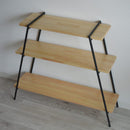 ラック 3段 収納ラック 棚 おしゃれ 北欧 カフェ風 インテリア ナチュラル カントリー アイアン 脚 シンプル 木製 棚板 天然木 スタイリッシュ お洒落 台形 【納期B】【lic-nit-0008】