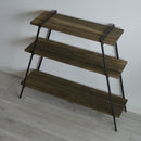 ラック 3段 収納ラック 棚 おしゃれ 北欧 カフェ風 インテリア ナチュラル カントリー アイアン 脚 シンプル 木製 棚板 天然木 スタイリッシュ お洒落 台形 【納期B】【lic-nit-0008】