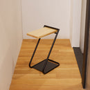 サイドテーブル 北欧 おしゃれ ベッドサイド ソファサイド アイアン 脚 フレーム 木製 天板 天然木 カフェ風 シンプル ラック 棚 物置き ロータイプ 低い 【納期B】【lic-nit-0011】