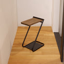 サイドテーブル 北欧 おしゃれ ベッドサイド ソファサイド アイアン 脚 フレーム 木製 天板 天然木 カフェ風 シンプル ラック 棚 物置き ロータイプ 低い 【納期B】【lic-nit-0011】