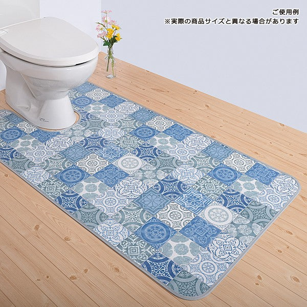 トイレマット 拭ける カビ防止 抗菌 滑り止め 防炎 おしゃれ 北欧 モロッコタイル モロッカン 日本製 【納期B】【lic-sas-307】