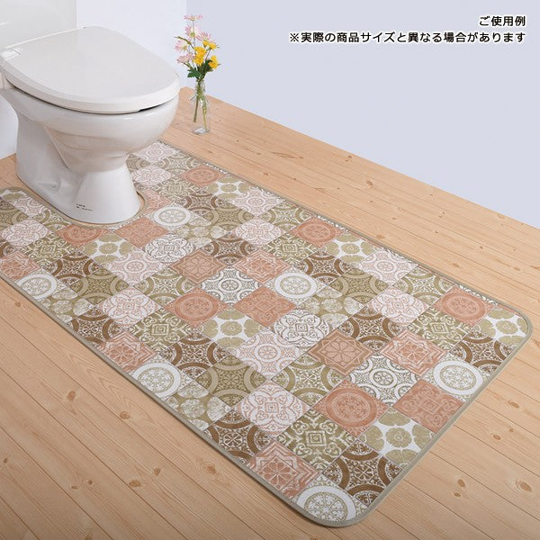 トイレマット 拭ける カビ防止 抗菌 滑り止め 防炎 おしゃれ 北欧 モロッコタイル モロッカン 日本製 【納期B】【lic-sas-307】