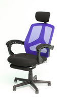 オフィスチェア メッシュ リクライニング 足置き オットマン 椅子 事務 パソコンチェア PCチェア ひじ掛け 肘付き 黒 ブラック ブルー 青 グリーン 緑 グレー 【納期D】【lic-tan-145】