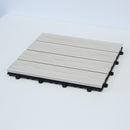 デッキパネル 木目 ウッド調デッキ 人工木 ウッドタイル 床材 フロアタイル DIY リフォーム 庭 ベランダ テラス 玄関 ジョイント 白 ホワイト 茶色 9枚セット 【納期D】【lic-tan-175-9】