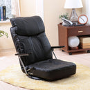 座椅子 回転 回転式 リクライニング チェア ハイバック 肘掛付き ひじ掛け 跳ね上げ 高級感 革 レザー 黒 ブラック レッド 赤 フロアチェア ヘッドレスト 【納期D】【lic-tan-199】