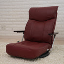 座椅子 回転 回転式 リクライニング チェア ハイバック 肘掛付き ひじ掛け 跳ね上げ 高級感 革 レザー 黒 ブラック レッド 赤 フロアチェア ヘッドレスト 【納期D】【lic-tan-199】