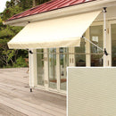 オーニング 3m ベージュ ストライプ cafe風 グリーン 緑 ブラウン 突っ張り DIY テント ベランダ 庭 手動 カフェ シェード 【納期D】【lic-tan-709-30】