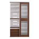 食器棚 スライド扉 引き戸 幅100cm 高さ180cm 奥行き45cm 大容量 ガラス 収納 棚 北欧 おしゃれ キッチン収納 レンジラック 可動棚 コンセント 引き出し 【納期A】【szo-ngdl-18100】