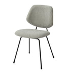 椅子 チェアー ダイニングチェア リビング ブラック グレー スチール クロスレザー アームレス ゆったり ボリューム ワイド 幅広 スタイリッシュ モダン お洒落 【納期A】【azm-pc-78】