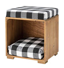 ペットスツール 椅子 腰掛け スツール 犬 イヌ 猫 ネコ 座布団 ストライプ ボーダー チェック 柄 デザイン ペットサークル ケージ ペット用品 インテリア 【納期B】【azm-pet-169】