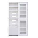 食器棚 スライド ガラス扉 キッチン収納 キッチン 引き戸 スライド棚 レンジラック 可動棚 トレー コンセント 引き出し おしゃれ スタイリッシュ シンプル 北欧 【納期A】【szo-sgdl-18100】