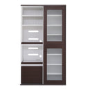 食器棚 スライド ガラス扉 キッチン収納 キッチン 引き戸 スライド棚 レンジラック 可動棚 トレー コンセント 引き出し おしゃれ スタイリッシュ シンプル 北欧 【納期A】【szo-sgdl-18100】