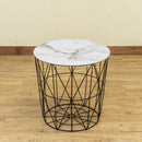 サイドテーブル 丸 40cm 幅 直径 収納 おしゃれ 北欧 円形 天板 取り外し バスケット かご カゴ アメリカン カジュアル レトロ ビンテージ風 ヴィンテージ調 【納期B】【skb-sh14】