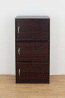 収納棚 ラック 3段 扉付き 取っ手つき 収納 棚 シンプル 北欧 おしゃれ 白 ホワイト 茶色 ドア付き 収納ラック カラーボックス ナチュラル 木目柄 【納期B】【skb-fb03d】