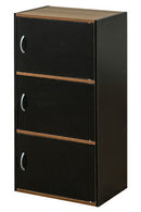 収納ラック 3段 棚 収納棚 扉付き ドアつき 玄関 リビング 本棚 電話台 物置き おしゃれ 北欧 シンプル 家具調 使いやすい インテリア ブラック 黒 ホワイト 白 【納期B】【skb-hmp25】