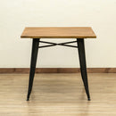 ダイニングテーブル 2人掛け おしゃれ インダストリアル ビンテージ風 木製 天板 木目 スチール脚 異素材 かっこいい スタイリッシュ 正方形 80×80cm デスク 机 【納期B】【skb-jh05】