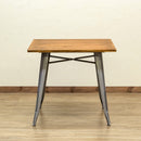 ダイニングテーブル 2人掛け おしゃれ インダストリアル ビンテージ風 木製 天板 木目 スチール脚 異素材 かっこいい スタイリッシュ 正方形 80×80cm デスク 机 【納期B】【skb-jh05】