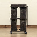 新聞ストッカー 2段 紐通し ラタン調 おしゃれ キャスター 新聞スタンド ラック 新聞ラック 新聞紙 収納 棚 アジアン ナチュラル リゾート カフェ インテリア 【納期B】【skb-tme21】