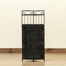 コーナーラック 収納棚 2段 壁寄せ 玄関 トイレ リビング ダイニング 収納 扉付き 目隠し 白 ホワイト ダークブラウン アジアン おしゃれ リゾート風 ラタン 【納期B】【skb-tme66】